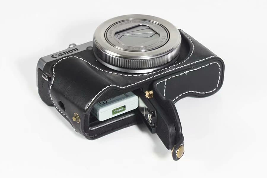 Fodral / Sleeve till Canon G7X2/G7X3 PU-läder Svart