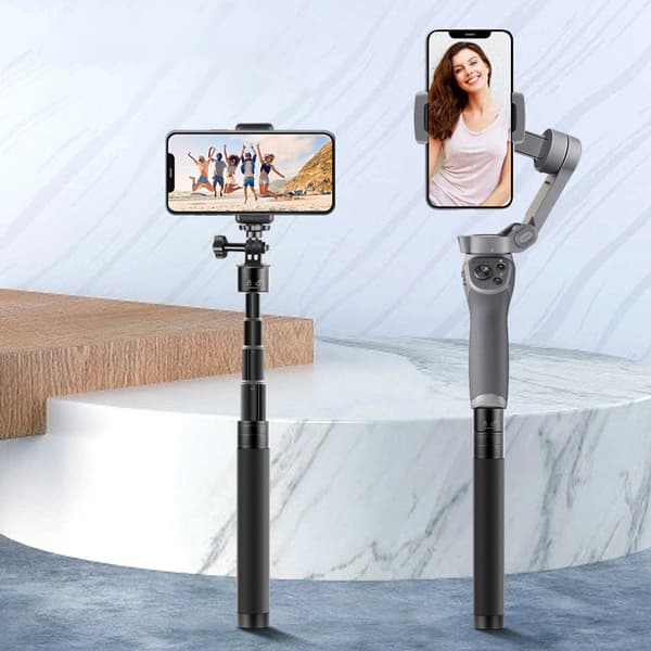 Forlængerstang Justerbar Selfie Stick til kardanstabilisator