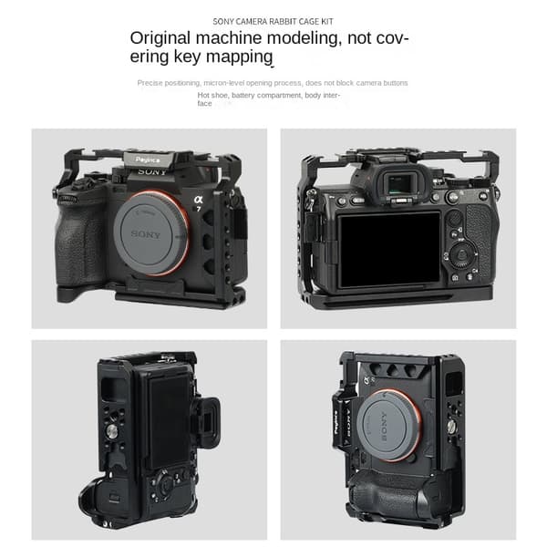 Kamerabeskyttende etui Kamerakaninbur til SONY A7M4/M/R3/R2/A73/A72 Sort