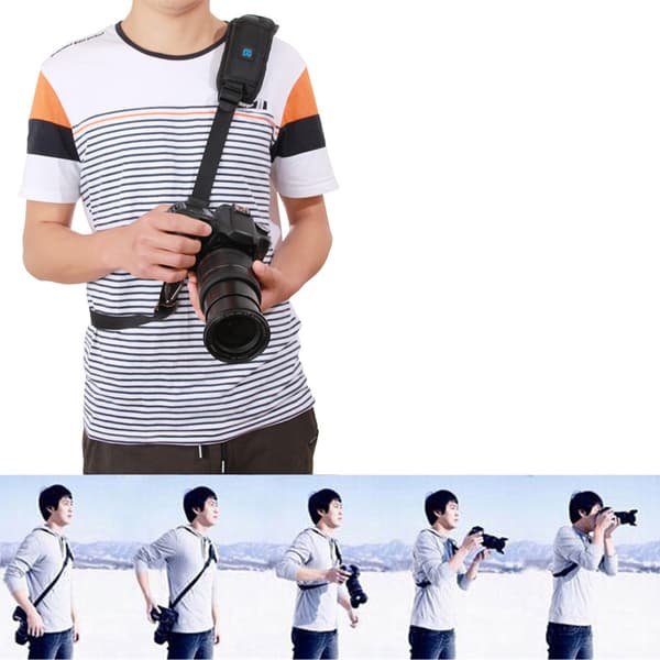 INF Skulderstropp Komfortabel anti-skli støtsikker for DSLR-kamera Sort
