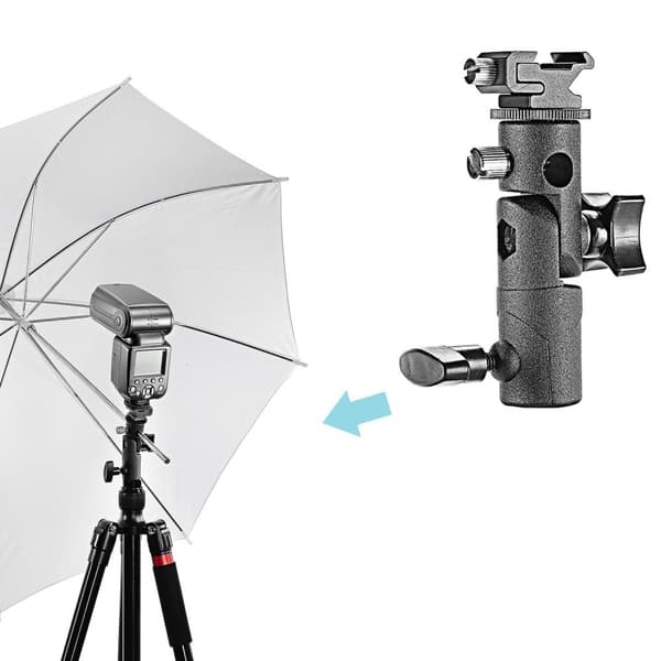 INF Kamera Flash Mount Light Stand Bracket med Paraply Reflector Holder