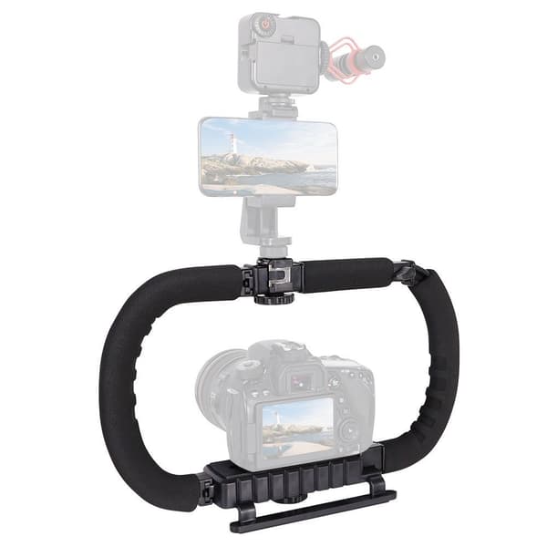 INF Foldbart U-formet beslag DSLR-kamera C-Shape Hot Shoe-stabilisator