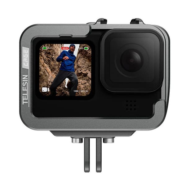 TELESIN aluminiumsbur til GoPro Hero 12/11/10/9 +vertikal adapter