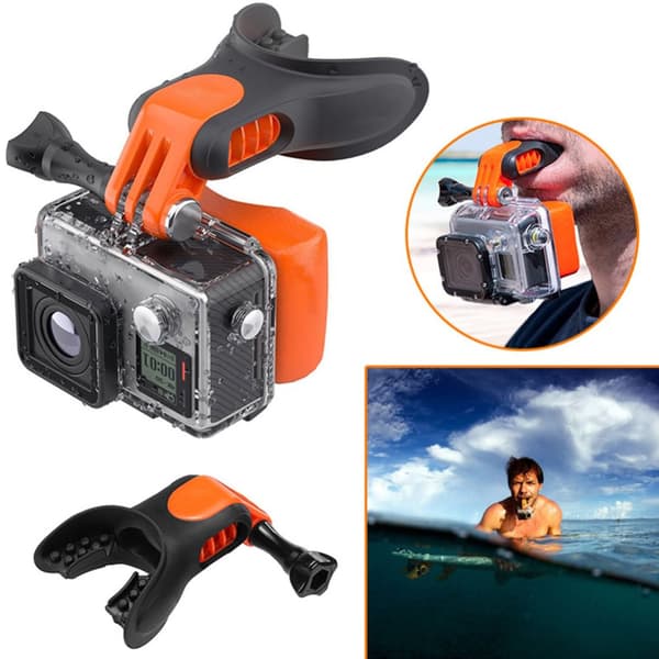 INF Surf mundbeslag med flydende blok & snor - Sort/Orange