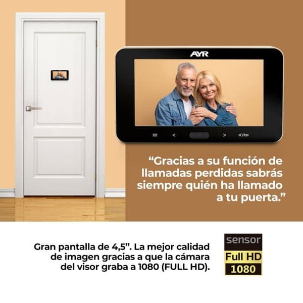 Ayr - AYR 759-HD Lite - 677 - Judas digital 759-HD Lite - Full HD. Satin-nickel finish.