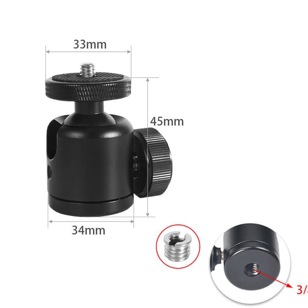 INF Mini kulehode 360° roterende kamerafeste - Forbedret stabilitet