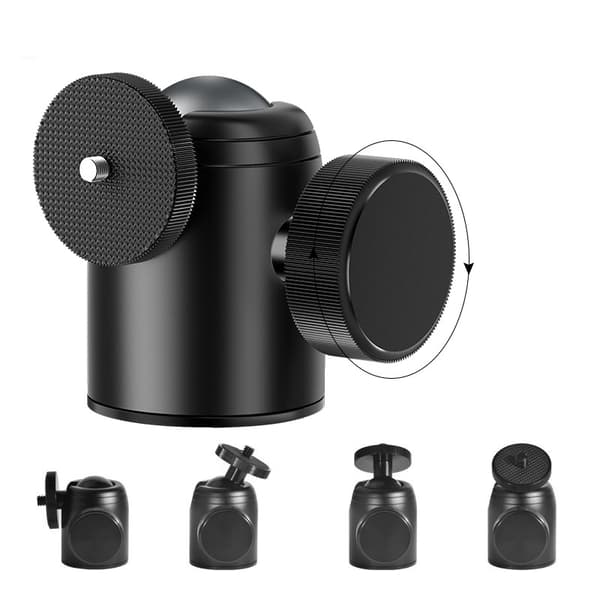 INF Mini kulehode 360° svingbart med 1/4" skruefeste