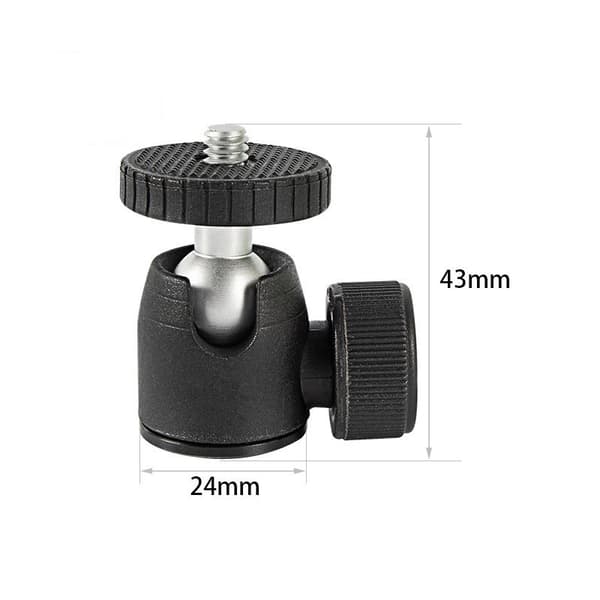 INF Mini kulehode 360° svingbart med 1/4" skruefeste