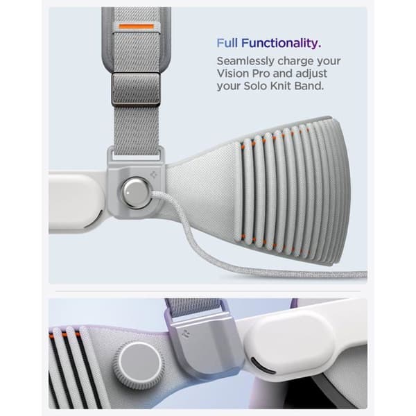Spigen - AFA07255 - DR210 Vadderad Huvudband Kompatibel med Apple Vision Pro VR Huvudband - Grå Kolfiber