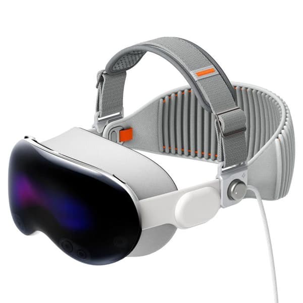 Spigen - AFA07255 - DR210 Vadderad Huvudband Kompatibel med Apple Vision Pro VR Huvudband - Grå Kolfiber