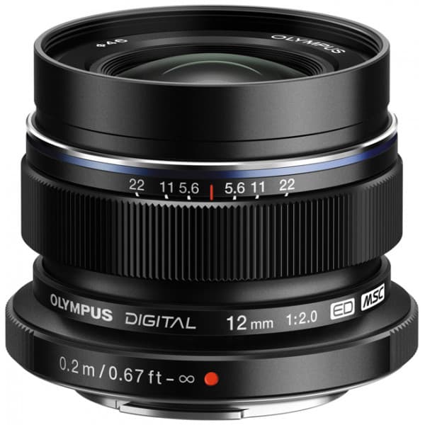 Olympus M.ZUIKO DIGITAL ED 12 mm 1:2.0 Micro Four Thirds objektiv, sort