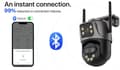 Miniatyrbild 5 av 7: IP-kamera 5K 9MP HD Utomhus Tre Linser 2 Skärm WiFi PTZ-kamera 4K 8MP Rörelsedetektering Video Säkerhetskamera. 64G minneskort