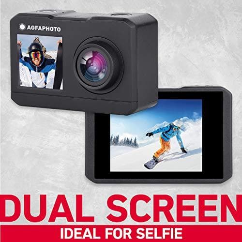 AgfaPhoto Action Cam Action Cam 4K, Dual Display, Vandtæt, WiFi, Slow-Motion/Time-Lapse (AC7000BK)
