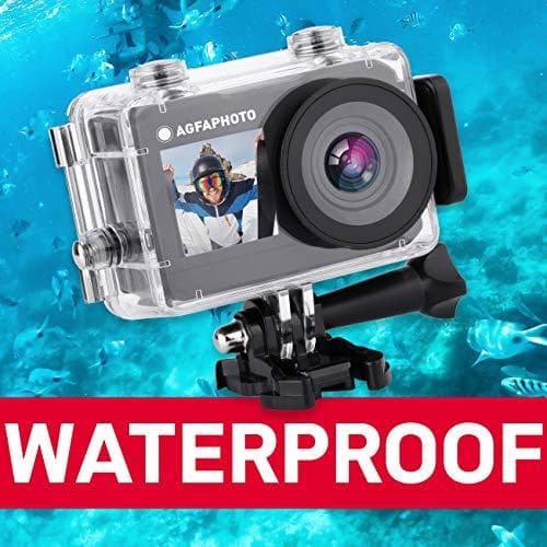 AgfaPhoto Action Cam Action Cam 4K, Dual Display, Vandtæt, WiFi, Slow-Motion/Time-Lapse (AC7000BK)