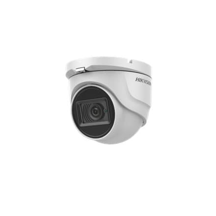 CAMERA supraveghere HIKVISION turret, pt. exterior, dist. IR 20 m, lentila fixa 2.8 mm, 5 Mpx, cu fir, carcasa metal, "DS-2CE76H8T-ITMF28" (timbru ver
