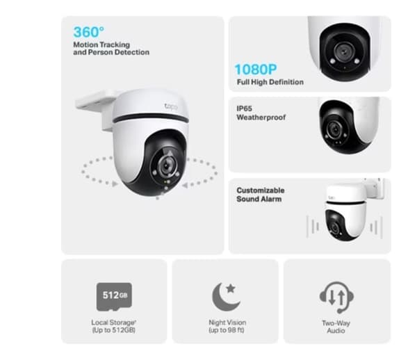 TP-LINK WIFI CAM PAN/TILT NIGHT FHD C500