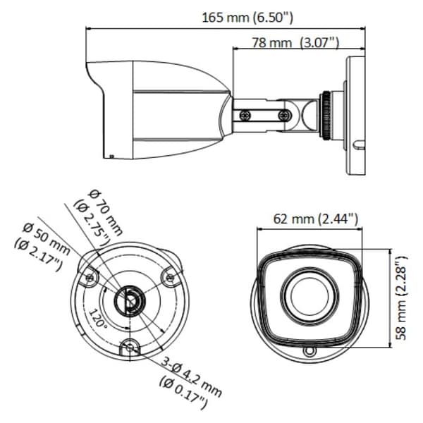 CAMERA TURBOHD BULLET 4MP 2.8MM IR20M