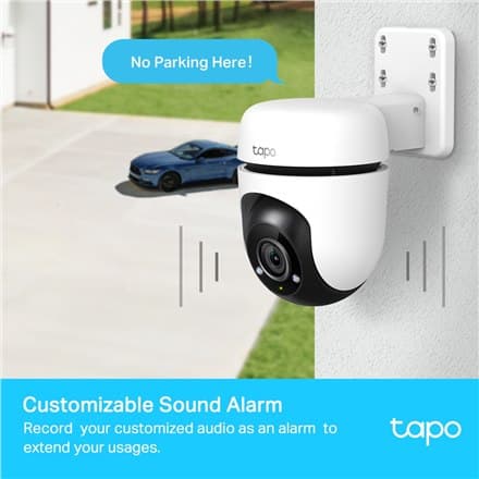 TP-LINK Pan/Tilt WiFi säkerhetskamera, modell TC40 Dome, 2 MP, 3mm, IP65, H.264-kodning, Micro SD-kort upp till 512GB. Idealisk