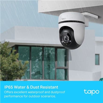 TP-LINK Pan/Tilt WiFi säkerhetskamera, modell TC40 Dome, 2 MP, 3mm, IP65, H.264-kodning, Micro SD-kort upp till 512GB. Idealisk