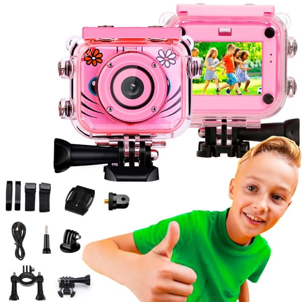 Extralink børnekamera H18 Pink | Kamera | 1080P 30fps, IP68, 2,0" skærm