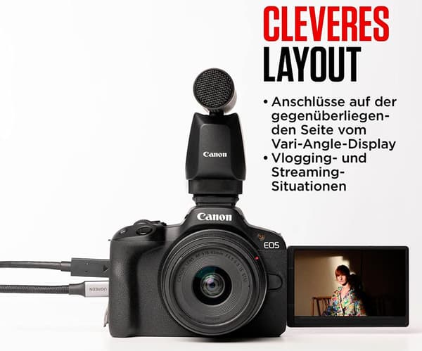 Canon Kompaktkamera Eos R50 + Rf-s 18-45 Mm Svart
