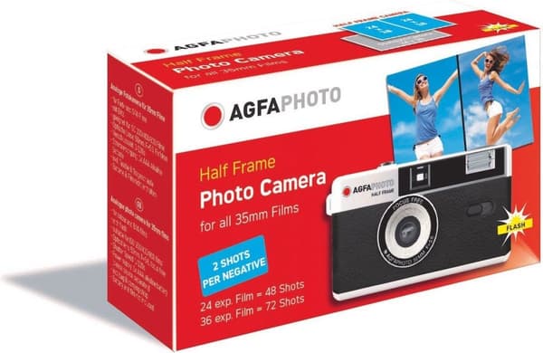 Agfa Photo Återanvändbar fotokamera 35 mm halvram (svart