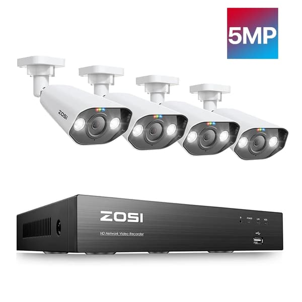 CCTV-system, 8MP opløsning, PoE NVR-kit, 2T, 8CH NVR 5MP 2Cams