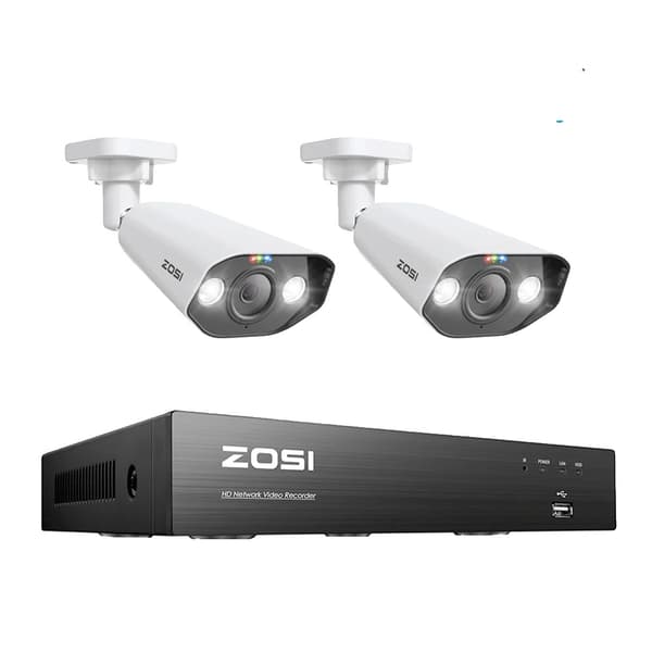CCTV-system, 8MP opløsning, PoE NVR-kit, 2T, 8CH NVR 5MP 2Cams