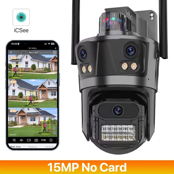 WIFI IP Kamera, 15MP Opløsning, To-Vejs Lyd,15MP intet kort, EU -stik