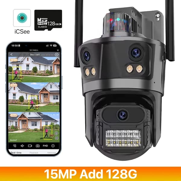 WIFI IP Kamera, 15MP Opløsning, To-Vejs Lyd,15MP Tilføj 128 g, EU -stik