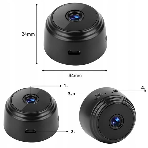MINI SPIONKAMERA FULD HD IR WIFI-DETEKTION