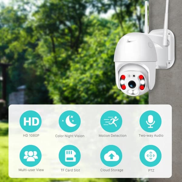 UDENDØRS ROTERENDE KAMERA WIFI IP 4x ZOOM SD 2Mpx DOME IP