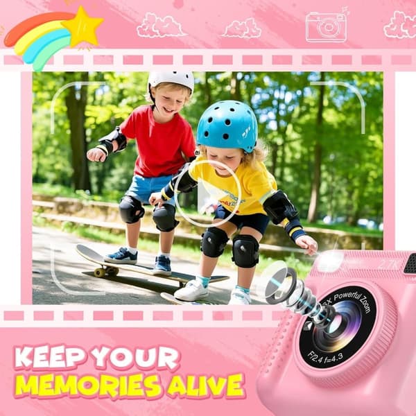 Instant camera för barn – bärbar barnkamera med HD-skärm, enkel kamera för barn med omedelbar utskrift