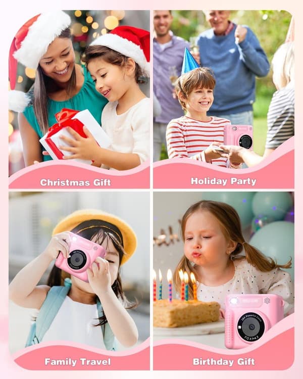 Instant camera för barn – bärbar barnkamera med HD-skärm, enkel kamera för barn med omedelbar utskrift