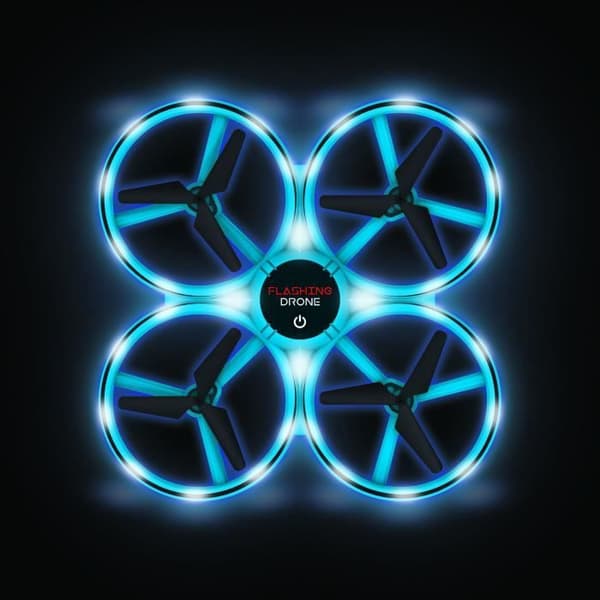 Mini lätt drönare med dubbel fjärrkontroll - FLYBOTIC - Looping 360 - Blå