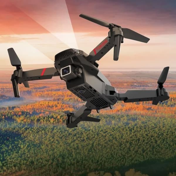 Drone - RC - 24 X 19 CM - 2 4K Kameraer - Smartphone Fjernbetjening - 8 min Batterilevetid