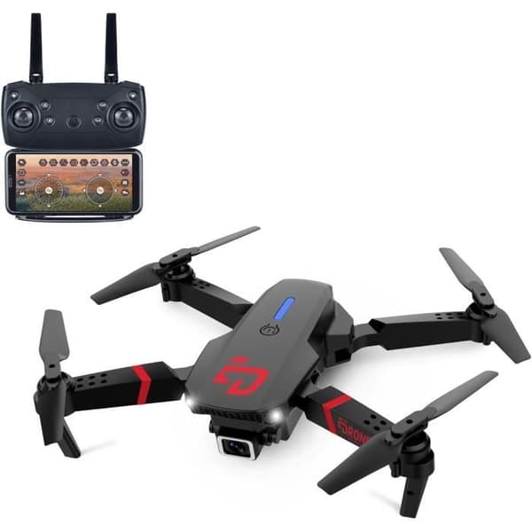 Drone - RC - 24 X 19 CM - 2 4K Kameraer - Smartphone Fjernbetjening - 8 min Batterilevetid