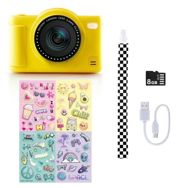 Canal Toys - Fotoskaber - Pop Digitalkamera Gul Farve - Med 8GB SD-kort inkluderet - CLK 040