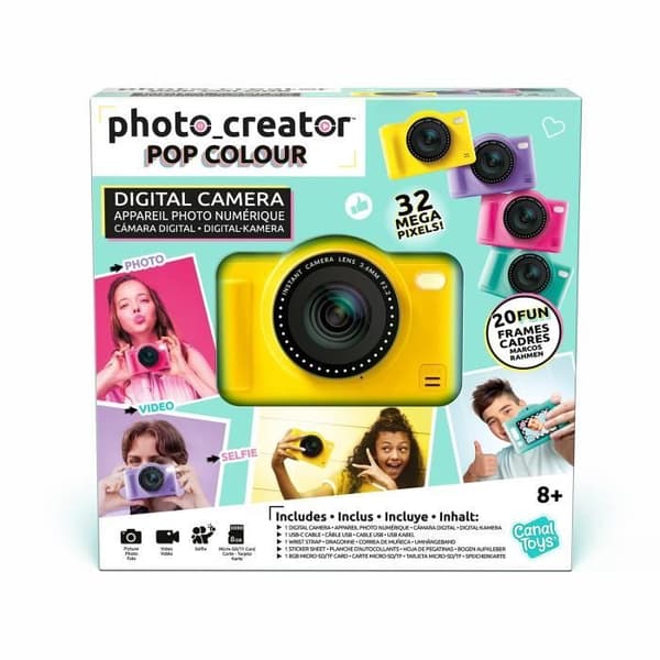 Canal Toys - Fotoskaber - Pop Digitalkamera Gul Farve - Med 8GB SD-kort inkluderet - CLK 040