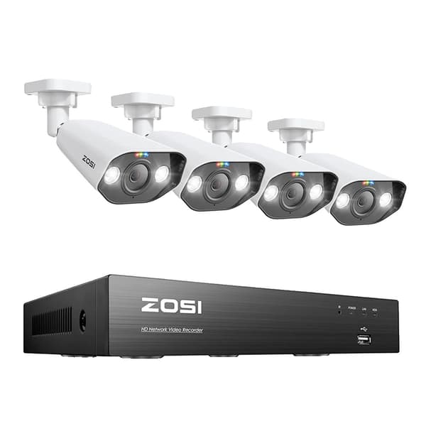 CCTV-system, 8MP opløsning, PoE NVR-kit, Ingen, 8CH NVR 5MP 4Cams