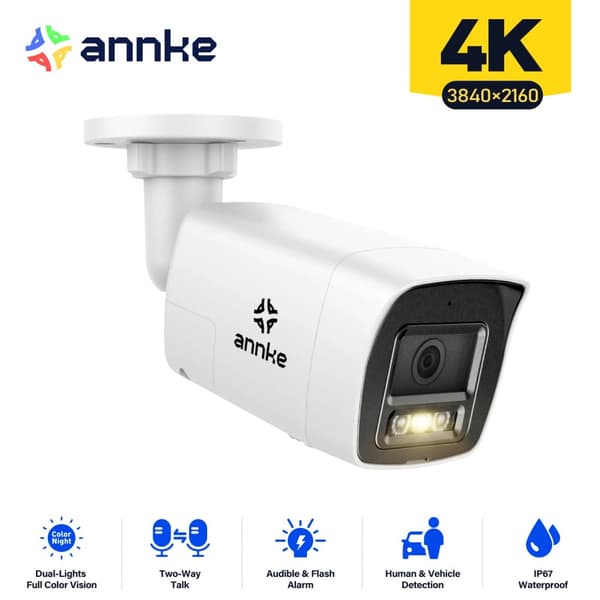 4K Ultra HD Säkerhetskamera, Dubbelbelysning Nattsyn, Tvåvägs ljud, IP67 Vattentät,8MP-V28MP-V2