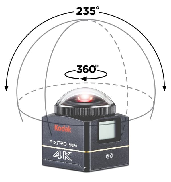 Kodak Pixpro SP360 4K Pack SP3604KBK6 Sort