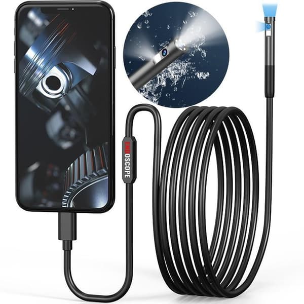INSPEKTIONSKAMERA DUO ENDOSKOP TO KAMERAER 2M 7LED 2xFHD WIFI til iPhone
