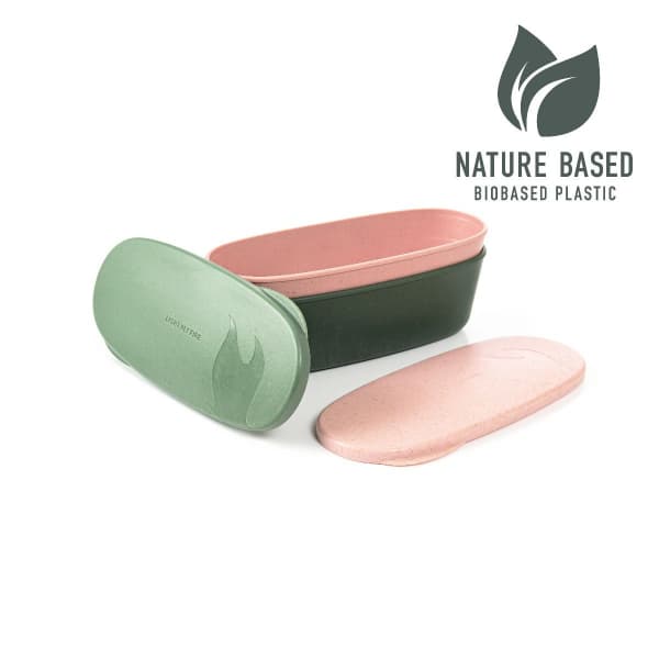 Snapbox Oval BIO 2-pack Sandy Green/Dusty Pink