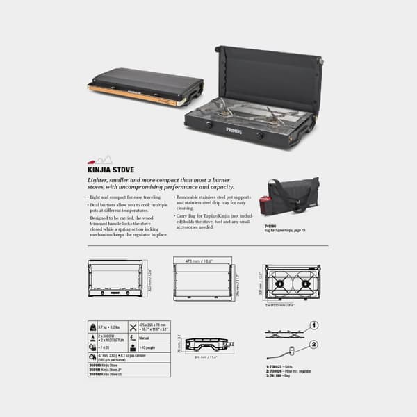 Campingkök Primus Kinjia Stove, 3000 W Bränsletillval: + Winter Gas (450 gram)