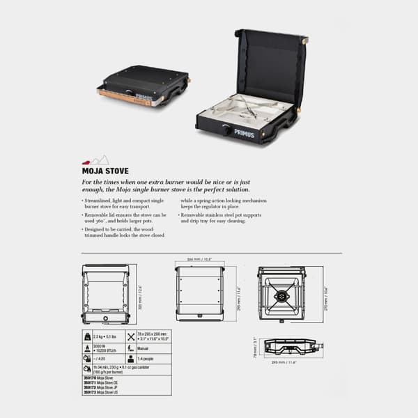 Campingkök Primus Moja Stove, 3000 W Bränsletillval: + Summer Gas (450 gram)