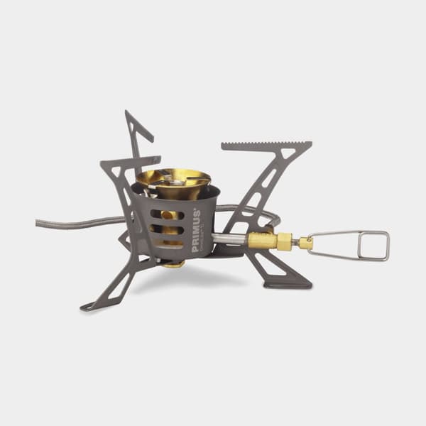 Multifuelkök Primus OmniLite Titanium, 2600 W + bränslepump + multiverktyg + vindskydd + värmereflektor + förvaringspåse + Primus Power Fuel 1 liter
