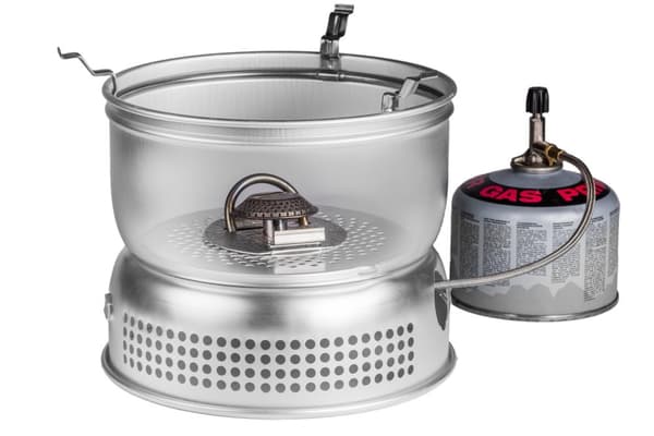 Spritkök Trangia 27 Small, 1000 W + 2 kittlar, 1 stekpanna &amp; vindskydd i UL / UltraLight-aluminium + griptång + rem Bränsletillval: Utan bränsle