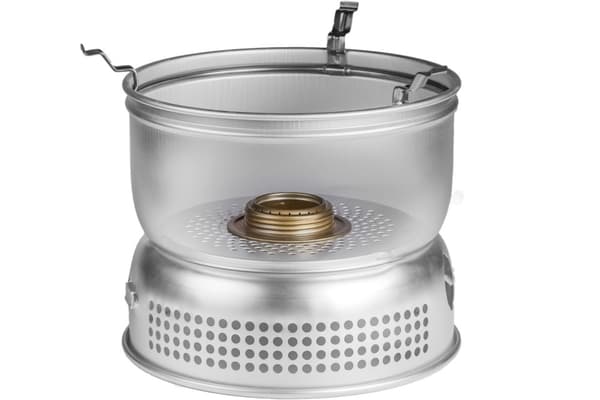 Spritkök Trangia 27 Small, 1000 W + 2 kittlar, 1 stekpanna &amp; vindskydd i UL / UltraLight-aluminium + griptång + rem Bränsletillval: Utan bränsle