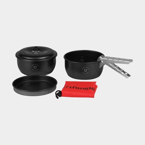 Campingset Trangia Tundra III Mini, med 2 kittlar, 1 stekpanna &amp; 1 lock i NS / Non Stick-teflon + griptång + fodral